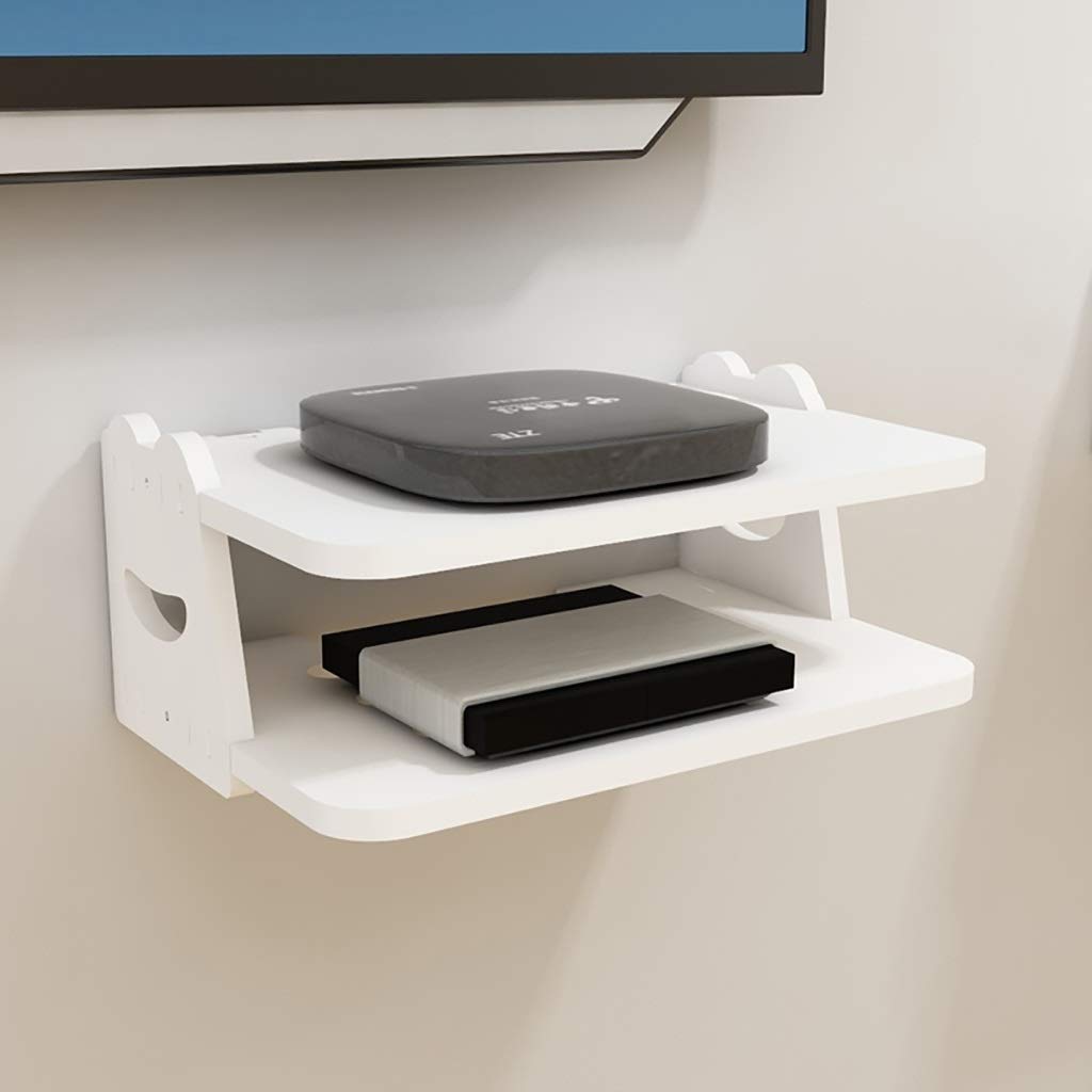 Muebles Wall Shelves Wxp Zwj Estante De Enrutador Wifi Montado En La Pared Soporte De Decodificador Caja De Almacenamiento Creativo Bastidor Estante Doble Flotante 407 Hogar Y Cocina Color A Muebles Muebles