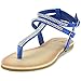 Alpine Swiss Womens Slingback T-Strap Rhinestone Ankle Strap Thong Sandals