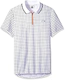 Lacoste Men's Short Sleeve Pique Ultra Dry with Check Print and Contrast Zipper Polo, DH3337, White/Navy Blue/Apricot, X-Large