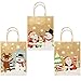 Christmas Kraft Gift Bags (24 Piece) Set – Variety Bulk Novelty Assortment Pack – Decoration, Toys Wrap, Xmas Party Favors, Holiday Treats Box, Goody Gift Bags