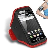Samsung Galaxy ACE s5830 Red Adjustable Armband Sport Gym Bike Cycle Running Jogging Sports Case Cover Holder Pouch SVL31 BY SHUKAN, (RED)