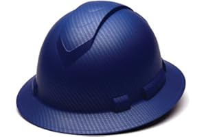 Pyramex Ridgeline Full Brim Hard Hat 4 Point Ratchet Matte Blue Pattern