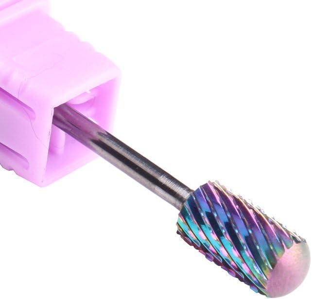 MZCMSL 3XC Rainbow Carbide Nail Bit Professional Nail Drill Smooth Round Top Electric Manicure Drill Accessory 3/32 Shank