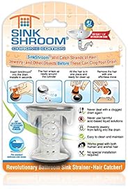 SinkShroom Revolutionary Bathroom Sink Drain Protector Hair Catcher, Strainer, Snare, Chrome Edition