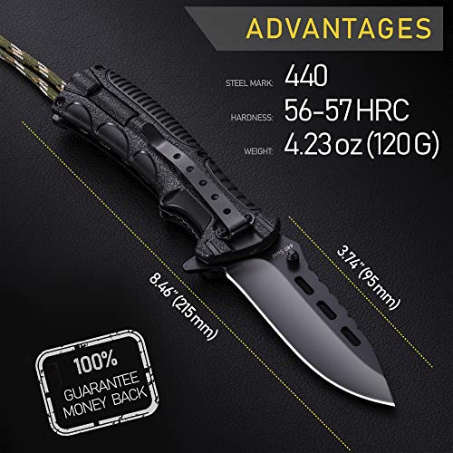 Grand Way Pocket Knife Tactical Folding Knife Spring Assisted Knife