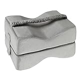 TTLIFE Sciatic Nerve Pain Relief Knee Pillow Orthopedic Doctor Recommend for Sciatica, Back Pain, Leg Pain, Pregnancy, Hip and Joint Pain - Memory Foam Cushion with Washable Cover,Grey