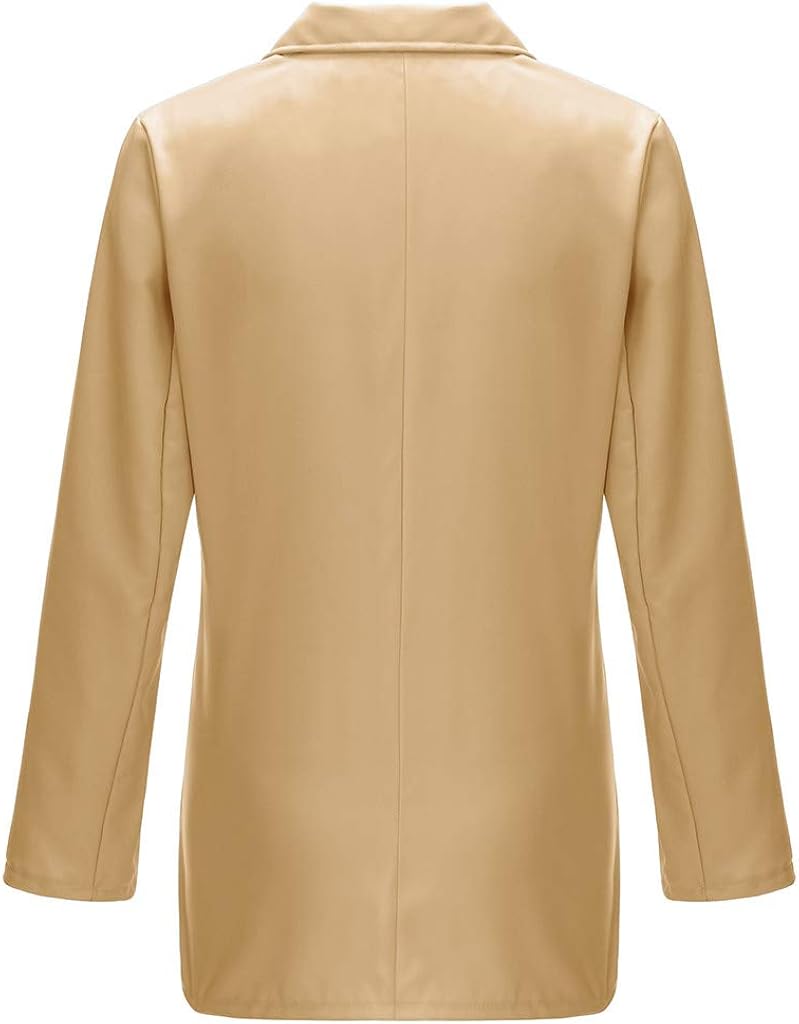 Blazer Femme Longue Grande Taille A Revers Manches Longues Veste De Tailleur Mode Chic Temperament Elegant Ol Bureau Affaires Veste De Costume Cardigan Blouson Manteau Blazers Co Femme