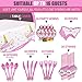 Unicorn Party Supplies Set, YMS 162pcs Unicorn Birthday Party for Girls Serve 16, Theme Party Decorations Includes Disposable Plates Forks Knives Spoons Napkins Horns Colorful Banner FDA Certificate