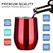 TOMTOO 12 oz Double-insulated Stemless Glass, Stainless Steel Tumbler Cup with Lids for Wine, Coffee, Drinks, Champagne, Cocktails