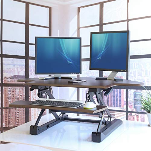 image for Seville Classics OFF65870 Gas-Spring Corner/Cubicle Standing Desk Conv