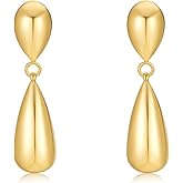shinelab Teardrop Dangle Earrings for Women,Bow Pearl Gold Tassel Waterdrop Design, Statement Earring Stud
