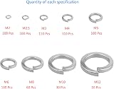 Lemiyoo 720 Pieces Stainless Steel Split Spring Lock Washers M2-M12 view 3