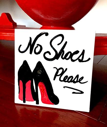 "No Shoes Please" Ceramic Door Sign