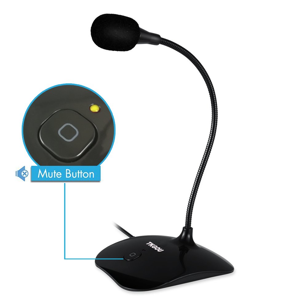 USB Microphone for Computer - Plug&Play Recording Microphone with Mute Button - Compatible with PC, Laptop, Mac, ps4 - Ideal for YouTube,Skype,Gaming,Podcast(1.5m /5ft)