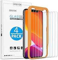 OMOTON [4 Stück] Schutzfolie kompatible mit iPhone 11 Pro/iPhone XS/iPhone X. Mit Positionierhilfe [9H Härte],...