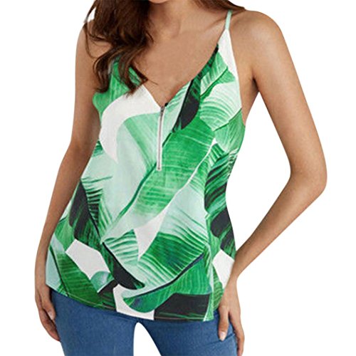 Click Here to See More Images NREALY Women Ladies Floral Printed Sleeveless T-Shirts Zip Tops Blouse Vest Tee