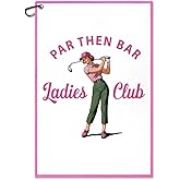 Juoqg Ladies Club Golf Towel, Funny Golf Bag Towel with Clip for Women, Golfing Accessories for Women, Golfing Gifts for Lady Mom Grandma Golfer, Golfer's Club Christmas Birthday Retirement Gifts