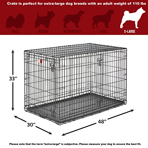 XL Dog Crate MidWest Life Stages Double Door Folding Metal Dog Crate