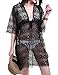 Summer Beach Cover Ups for Women V-Neck Sexy Lace Tunic Oversize Loose Swimwear Swimsuit Bikini Dress Black