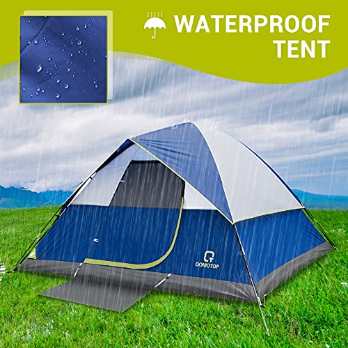OT QOMOTOP Tents, 2 Person Easy Setup Dome Camping Tent Waterproof