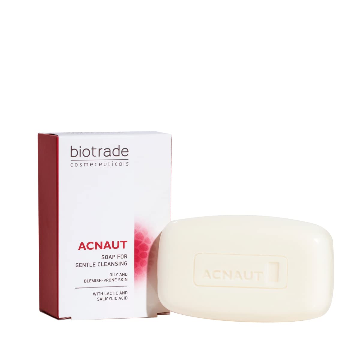 Biotrade Acnaut Lactic & Salicylic Acid Soap for Gentle Cleansing – Exfoliating Face & Body Soap for Acne & Blemish-Prone Skin, Softens & Moisturises the Skin – 100g