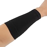 Chrontier Single Lower Arm Tattoo Cover UP Sleeve Wrap Non Slip Concealer Wrist Compression Support Band Brace Carpal Tunnel Muscle Joint Pain (Black,8.3"-9.4")
