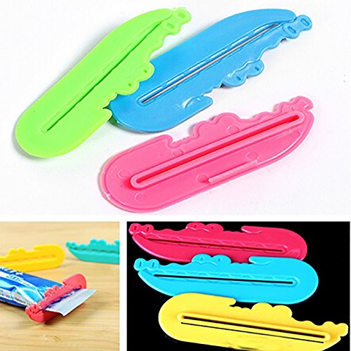 Saying 3-Pack Creative Crocodile-Shaped Toothpaste Squeezer Tooth Paste Cleanser Extruder Paint Tube Wringer for Artist, Hair Salon, Painter, Random Colors - Thumbnail 2