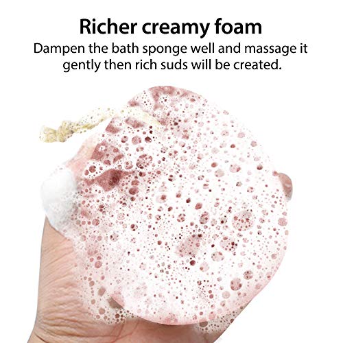 BAIMEI Bath Sponge, Soft Shower Sponge, Loofahs Pouf Gentle Cleaning Body Luffa Sponge (2pcs) - Thumbnail 3