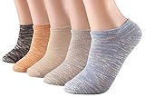 CozyWow Women's Vintage Style Cotton No Show Casual Socks (5-Pack)