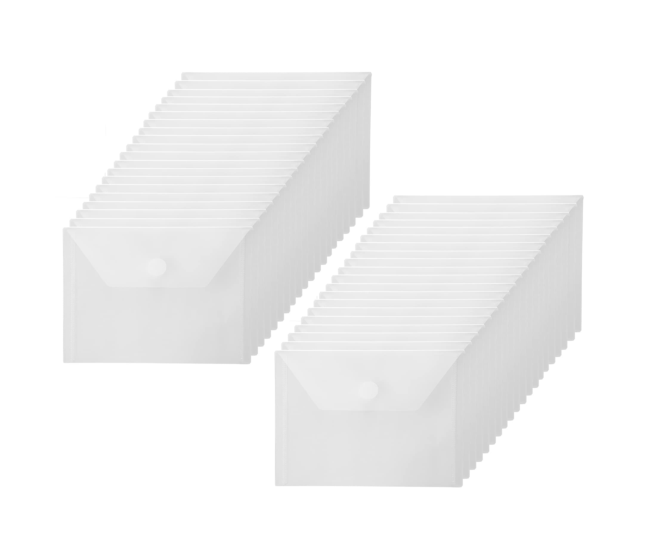 YOAVIP 4x6 Clear Plastic File Folders Stickers Cards Receipt Storage Wallets 40 Packs