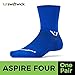 Swiftwick ASPIRE FOUR Trail Running, Cycling Crew Socks, Compression Fit (Cobalt Blue, Large)