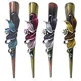 Set of 4 Flower Alligator Clips YY86155-1, 1 Each of 4 Colors
