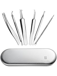 Achaiacn Blackhead Remover Kit, Professional Dermatologist Grade 6 Pieces Comedone Extractor Tool Set for Treating Blackhead, Whitehead, Facial Acne