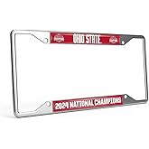 Fanmats Ohio State Buckeyes - 2024-25 National Champions - Chrome Long-Lasting NCAA License Plate Frame - Show Your OSU Spirit with Officially Licensed Big 10 Car, RV, ATV and Truck Accessories