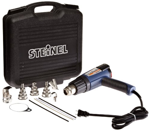 Steinel HL 2010 E Heat Gun - Multi-Purpose Kit, 1500 W power tool, ergonomically designed Heat Gun with LCD Display, 3 Stage Switch airflow and continuously variable temperature up to 1150Â°F, electrical heat tool set includes 3 reflector nozzles, reducer