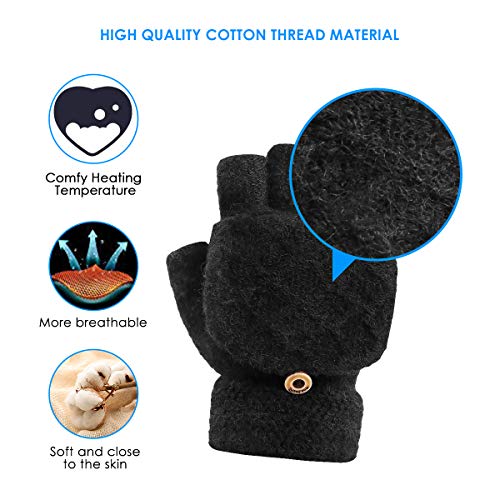 1 Paar USB Verwarmde Handschoenen Dames Heren Want Winter Handen Warme Laptop Handschoenen Met 3 Instellingen Volledige… - Image 5