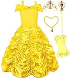 Romy's Collection Princess Belle Yellow Party Costume Dress-Up Set (6-7, Yellow)