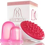Anti Cellulite Cup & Body Massager | Amazing Chinese Cupping Therapy Set | Naturally Removes Cellulite & Stretch Marks | 2 Silicone Vacuum Cups + 1 Brush | The Anti-Cellulite Treatment Tools