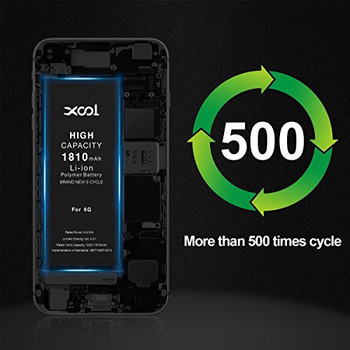 image for XOOL Battery Model IP 6 0 Cycle for IP 6 Battery Replacement with Comp