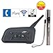Evary Motorcycle Bluetooth Headset Intercom with Universal Microphone Kit Range 1200m with 8 Hours Talk Time for Motorcycles Scooters or 2 More Aspects Communication (Dual)