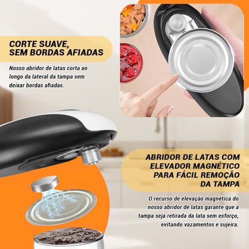 Abridor de Latas Eletrico, Abridor de Latas Automático, Prático Abridor de Latas