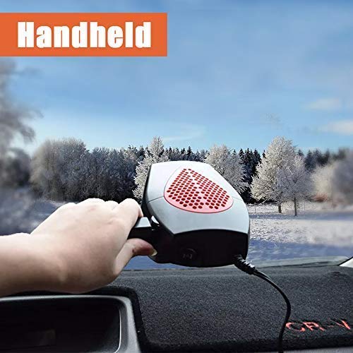 Portable Car Heater, 12V Car Fan Defroster Automobile Heater Warmer and Defroster 2 in 1 Heating Cooling Function Windshield Demister Defroster (Black) - Thumbnail 6