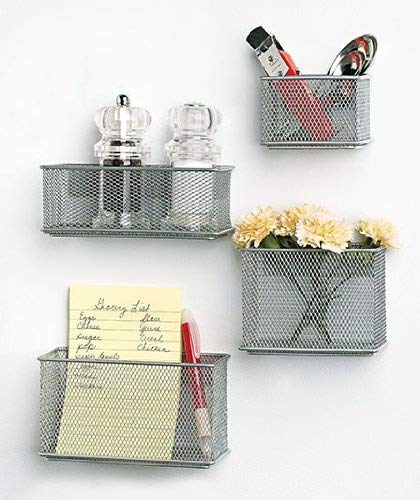 Set of 4 Magnetic Mesh Baskets - Silver By Jumbl. (Certified Refurbished)
