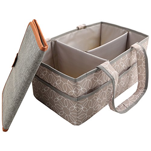 Baby Diaper Caddy Organizer [Large] with Diaper Changing Pad by SwingingBaby. Splash Proof Nursery Organizer/Storage Basket, Plus 100% Waterproof Changing Mat. Both Machine Washable. - Thumbnail 4