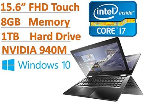 Lenovo Flex 3 15.6" Full HD Premium Convertible Touchscreen Laptop PC - Intel Core i7-6500U, 8GB RAM, 1TB HDD, NVIDIA GeForce 940M, 802.11ac, Webcam, USB 3.0, HDMI, Windows 10 (Certified Refurbished)