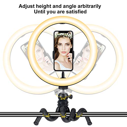 LED-Ring-LightWellwerks-Dimmable-Desk-Makeup-Ring-Light-with-Tripod-Stand-Phone-Holder-for-YouTube-VideoLive-StreamMakeupPhotography-for-iPhone-Android
