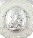 Moulded Acrylic White Crib Medal with Guardian Angel for Baby Nursery Decor, 3 1/2 Inch