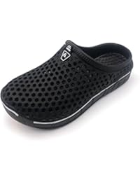 Amoji Garden Clogs Shoes Sandals House Slippers Home Room Shoes Indoor Outdoor Shower Shoe Sport Kids Child Children Baby Boys Girls (Toddler/Little Kid/Big Kid) Black 6-7 M US Big Kid