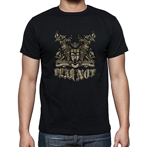 CHRISTIAN T-SHIRT-FEAR NOT! GOD IS WITH YOU THINGS, 100% Cotton, Preshrunk Black Large