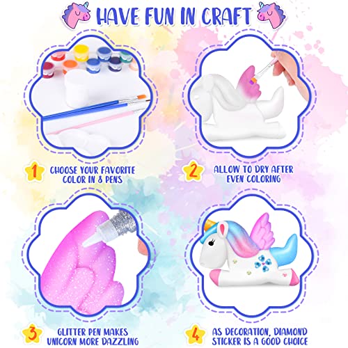 Paint Your Own Squishies Kit, Bergmoer DIY Squishies Set, Unicorn Arts
